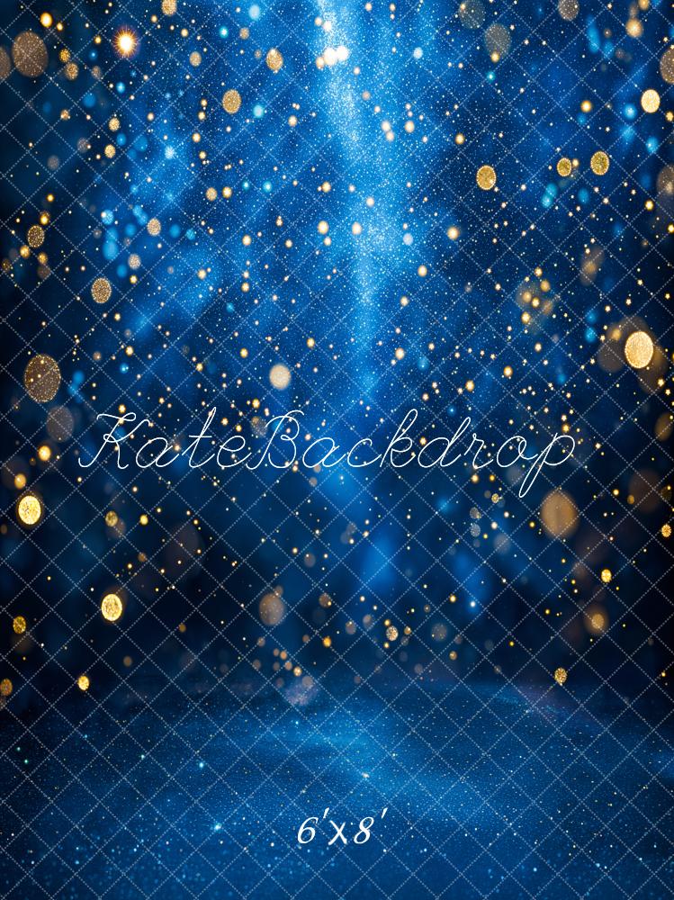 Kate Blue Bokeh Glitter Fleece Backdrop Designed by Emetselch - Image 6