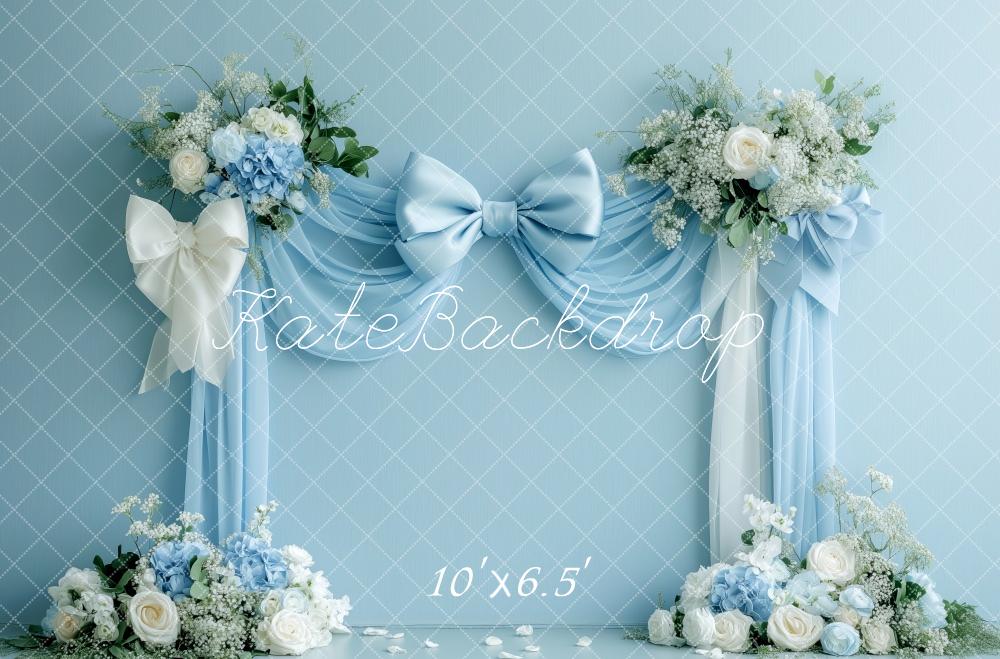 Kate Blue Bow Floral Spring Backdrop Designed by Patty Robert - Image 5