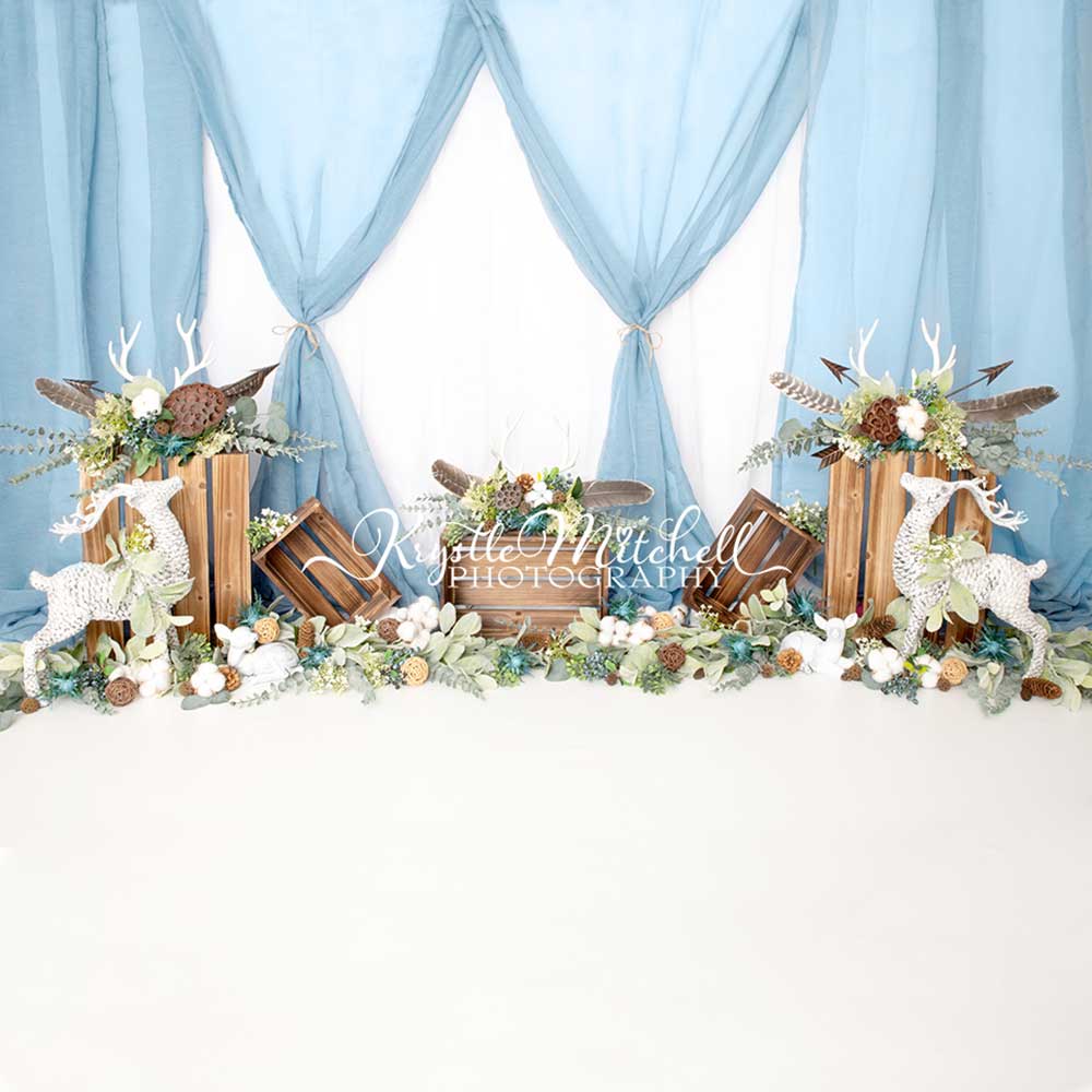 Kate Blue Cake Smash/Wedding Backdrop Designed By Krystle Mitchell Photography - Image 2
