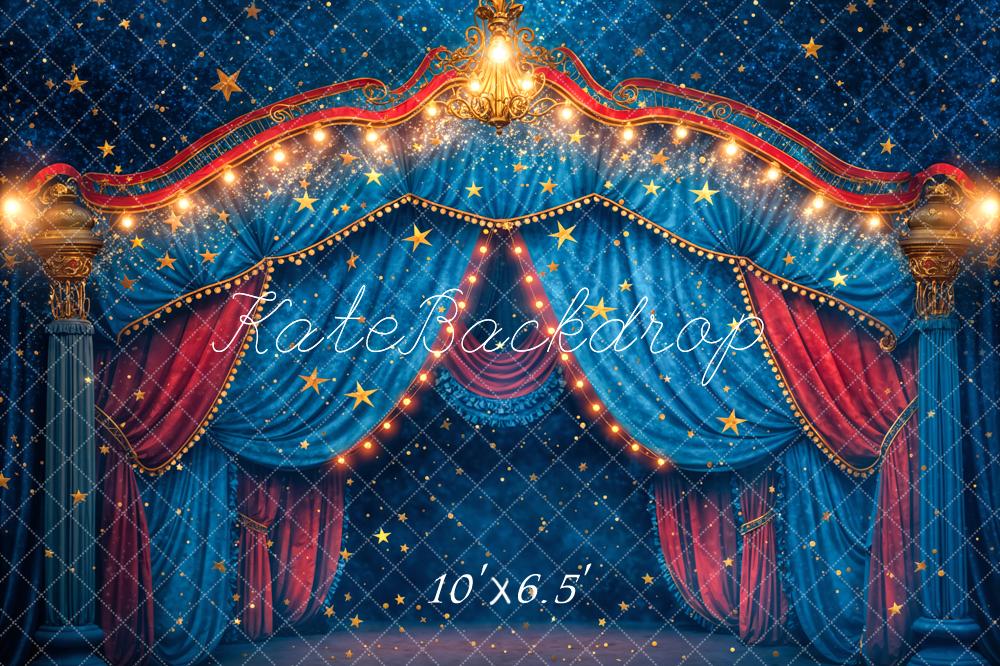 Kate Blue Carnival Circus Bokeh Glitter Star Backdrop Designed by Chain Photography - Image 5