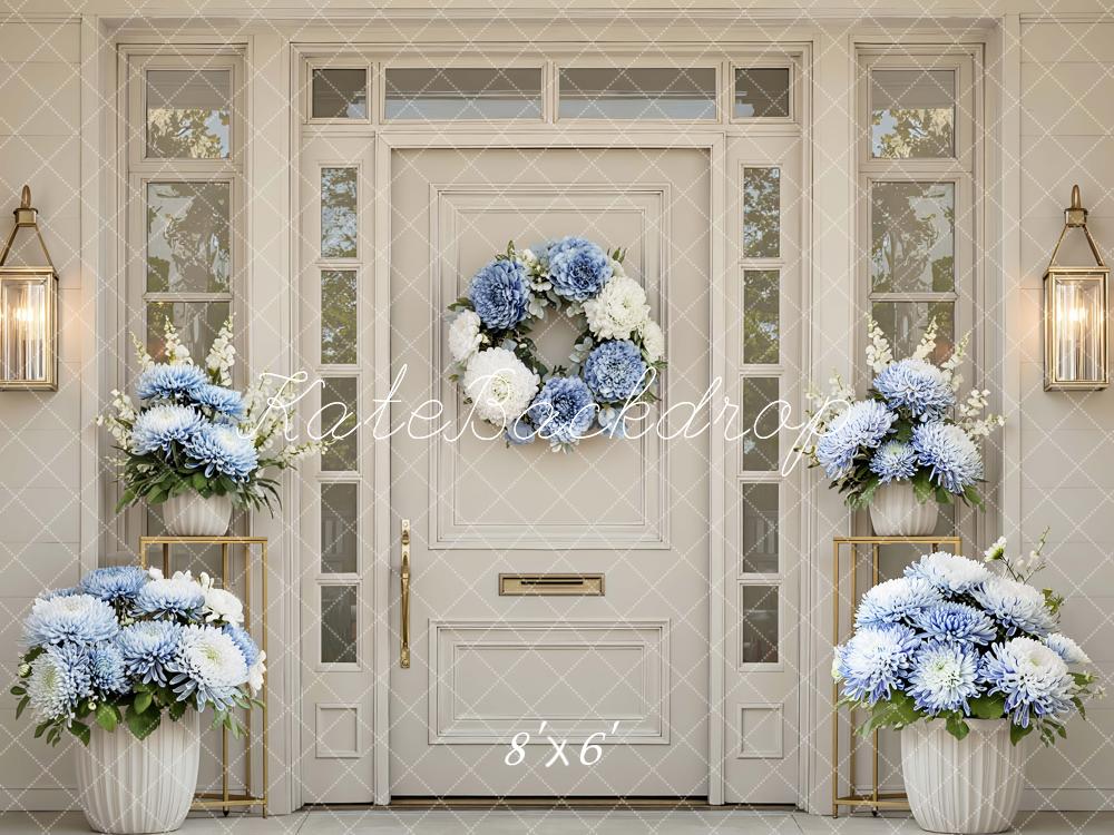 Kate Blue Chrysanthemum Doorway Backdrop Designed by Mini MakeBelieve - Image 3