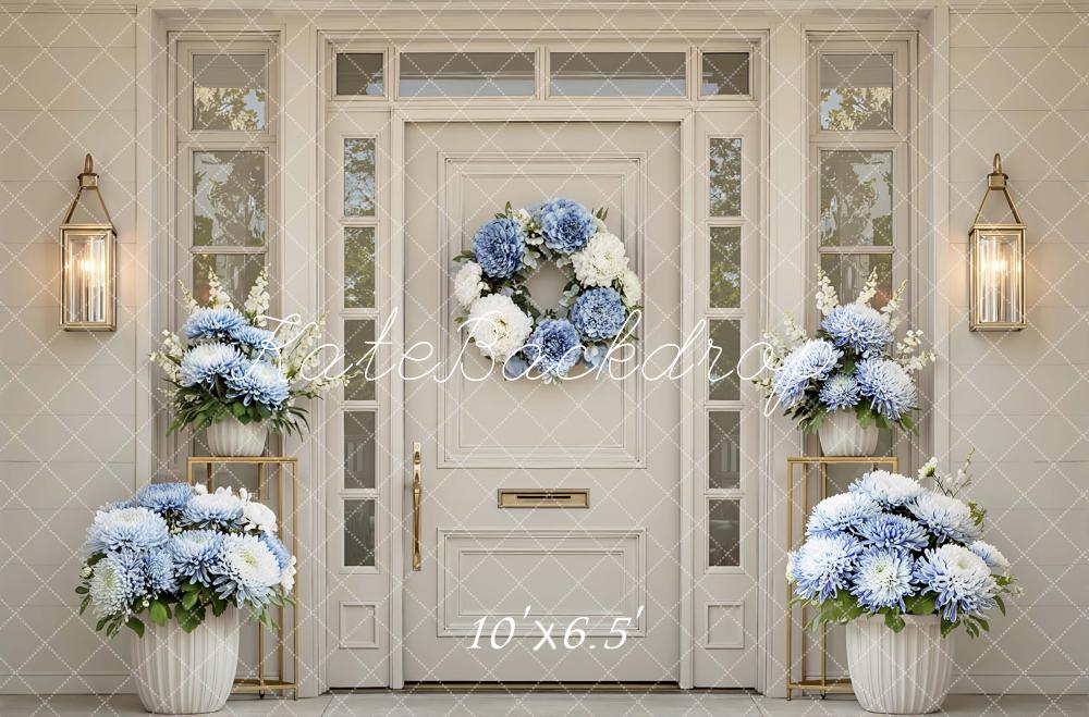 Kate Blue Chrysanthemum Doorway Backdrop Designed by Mini MakeBelieve - Image 4
