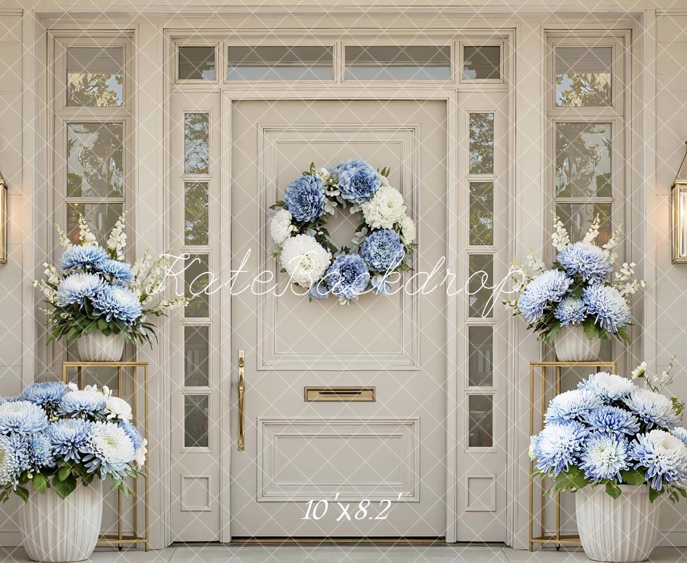 Kate Blue Chrysanthemum Doorway Backdrop Designed by Mini MakeBelieve - Image 6