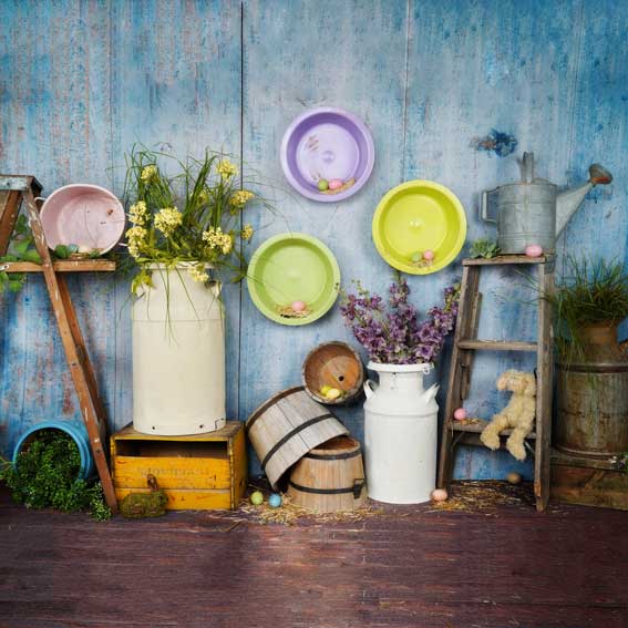 Kate Blue Easter Chicken Coop backdrop designed by Arica Kirby - Image 4