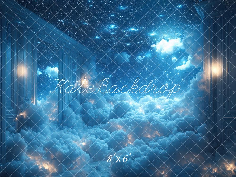 Kate Blue Fantasy Cloudy Room Backdrop Designed by Mini MakeBelieve - Image 5