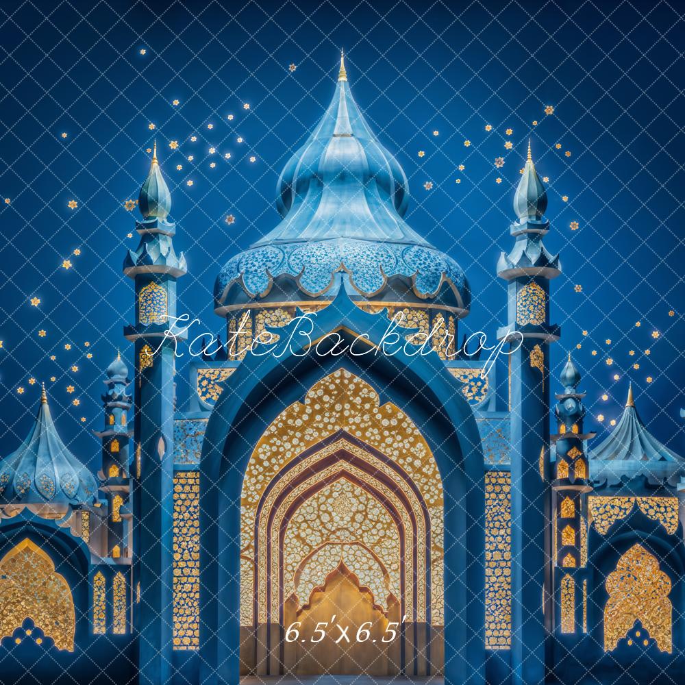 Kate Blue Fantasy Flower Fine Art Arch Palace Backdrop Designed by Emetselch - Image 2
