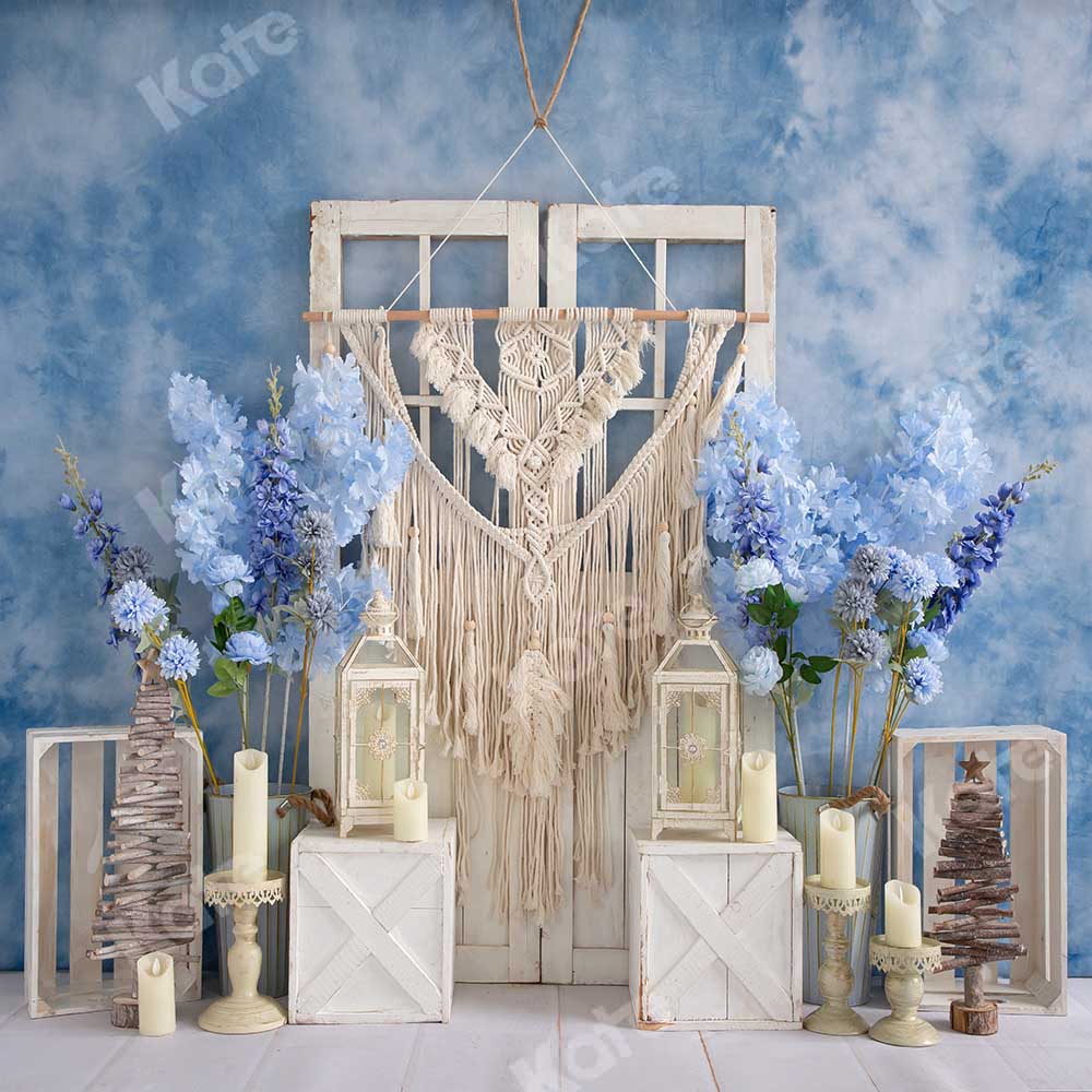 Kate Blue Floral Boho Backdrop Designed by Emetselch - Image 6