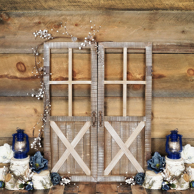 Kate Blue Floral Doors Wood Spring\Easter Backdrop Designed By Arica Kirby - Image 2