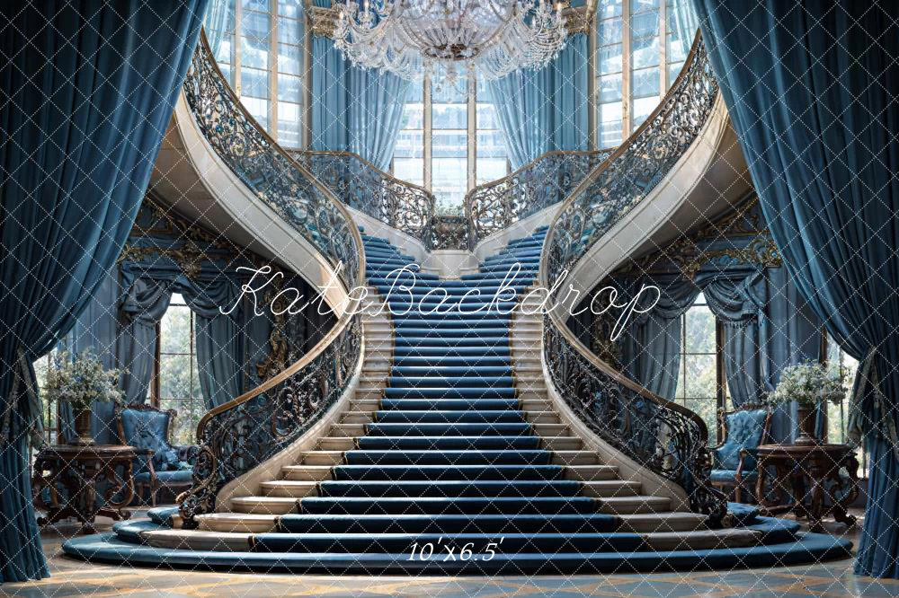 Kate Blue Luxury Staircase Wedding Backdrop Designed by Chain Photography - Image 4