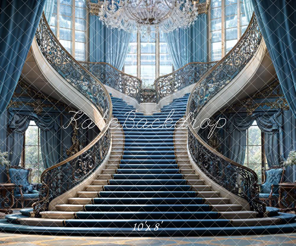 Kate Blue Luxury Staircase Wedding Backdrop Designed by Chain Photography - Image 5