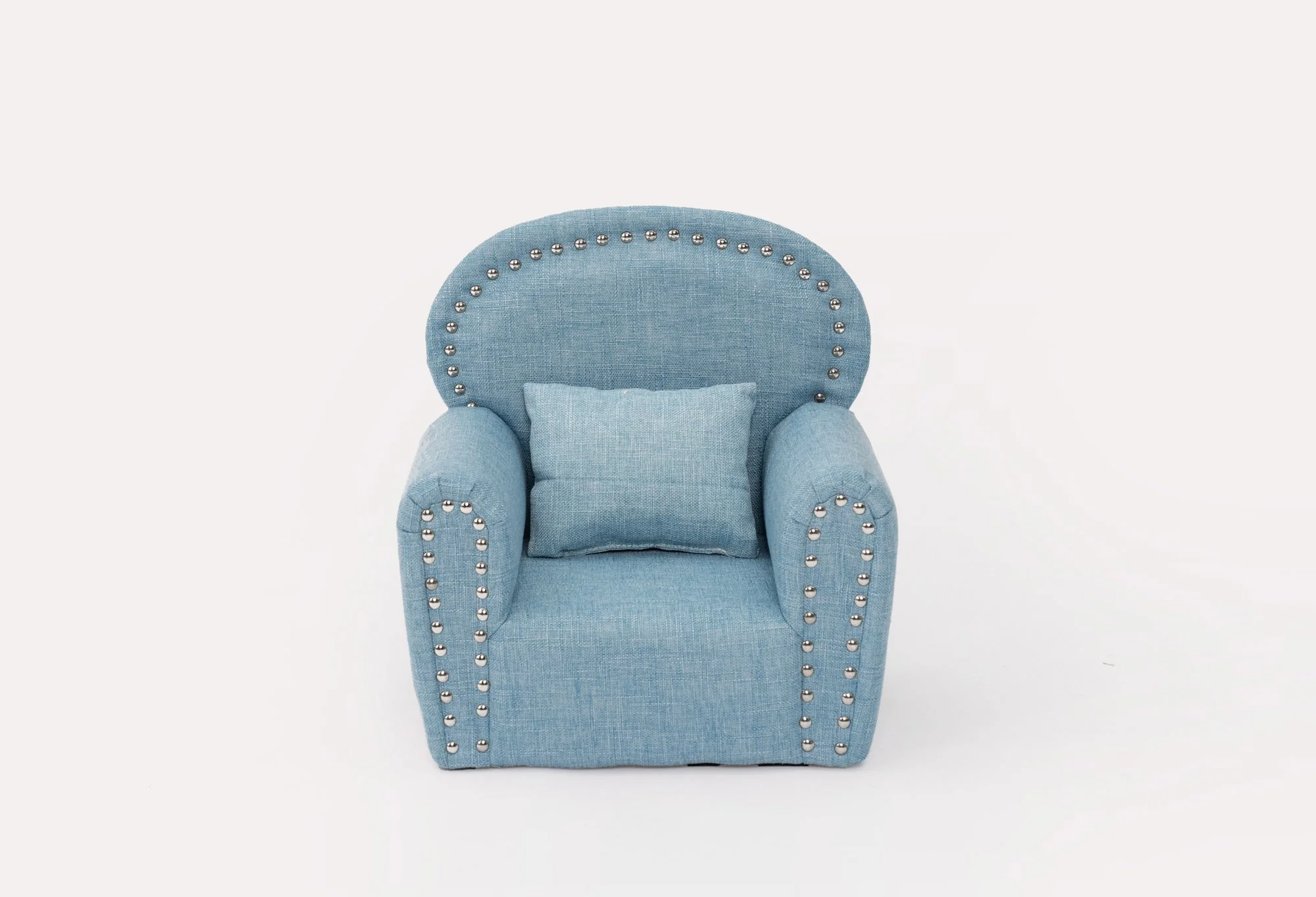 Kate Blue Fabric Mini Sofa with Rivet Newborn Props for Photography - Image 2