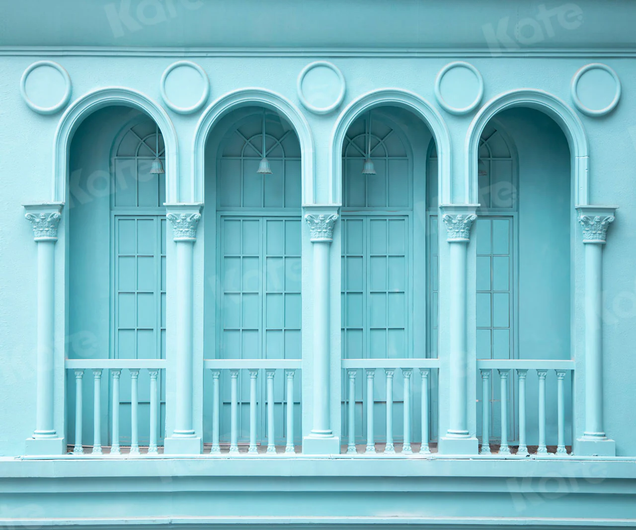 Kate Blue Retro Arch Wall Backdrop for Photography - Image 3