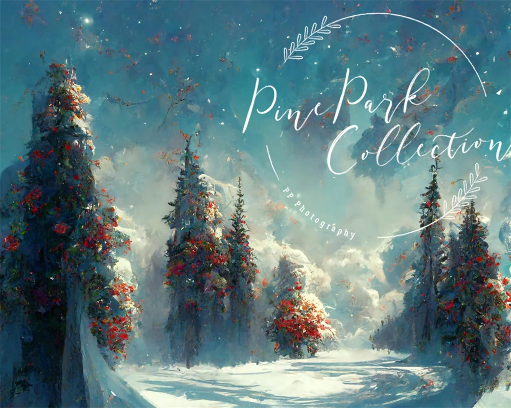 Kate Blue Winter Wonderland Backdrop Designed By Pine Park Collection - Image 3