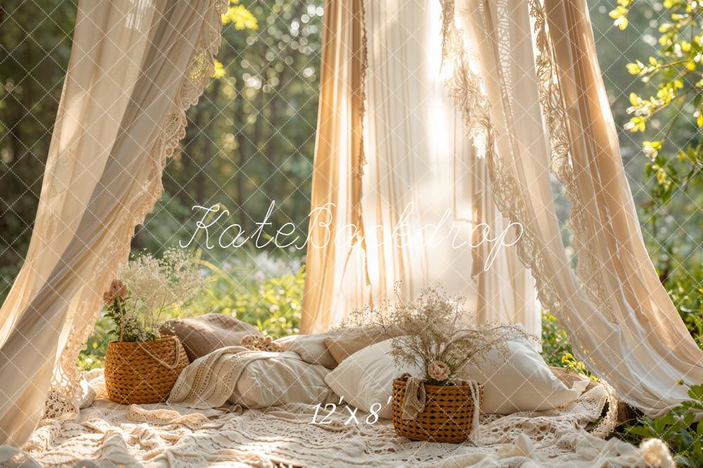 Kate Bohemian Canopy Cushions Forest Fleece Backdrop Designed by Emetselch - Image 4