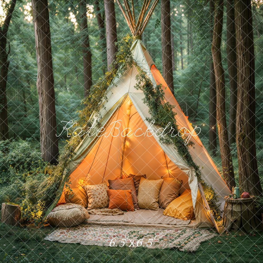 Kate Bohemian Forest Tent Pillows Backdrop Designed by Emetselch - Image 2