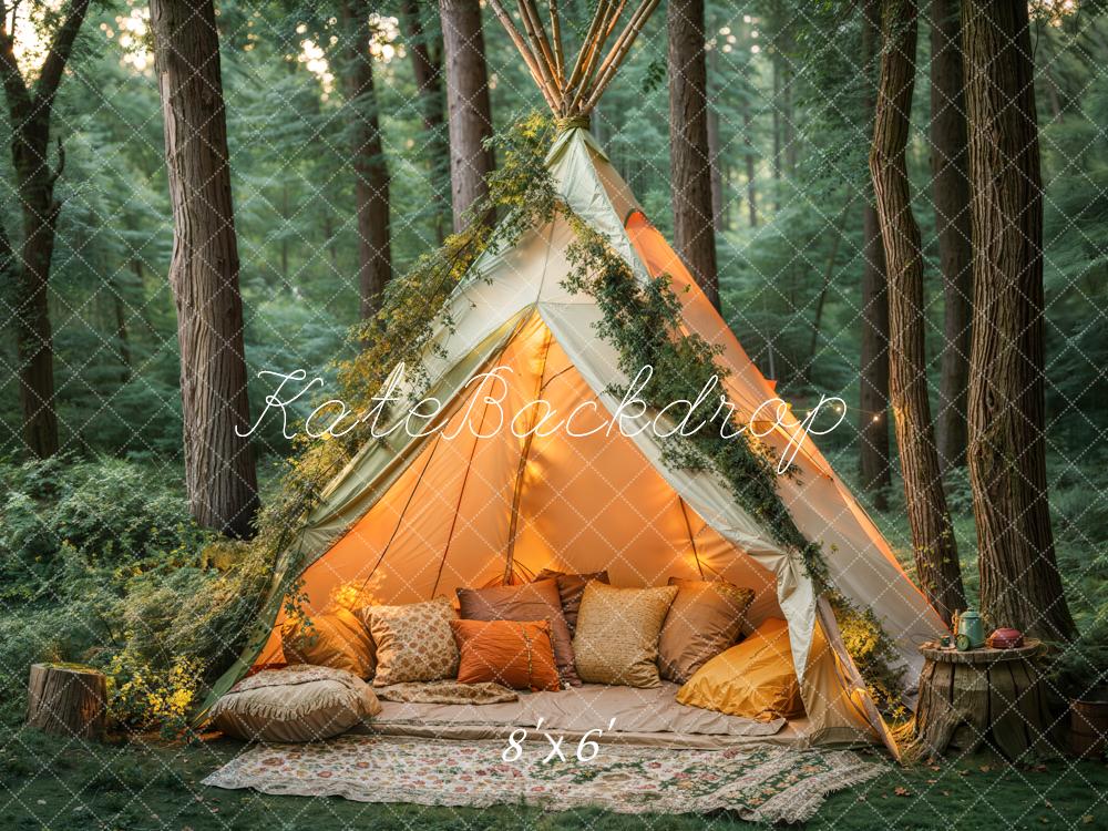 Kate Bohemian Forest Tent Pillows Backdrop Designed by Emetselch - Image 3