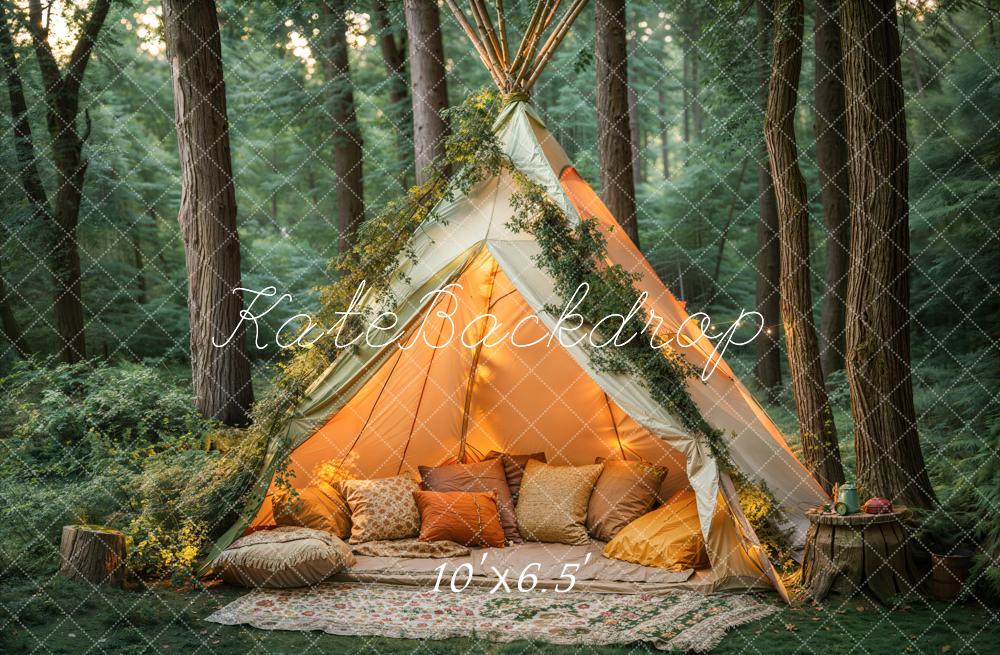 Kate Bohemian Forest Tent Pillows Backdrop Designed by Emetselch - Image 4