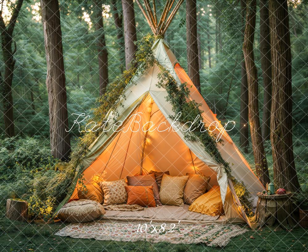 Kate Bohemian Forest Tent Pillows Backdrop Designed by Emetselch - Image 5