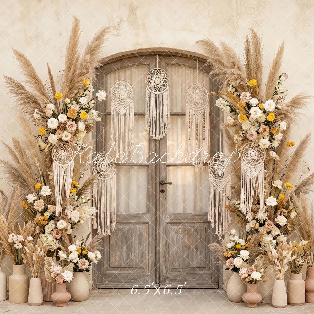 Kate Bohemian Pampas Grass Dreamcatchers Backdrop Designed by Patty Robert - Image 2