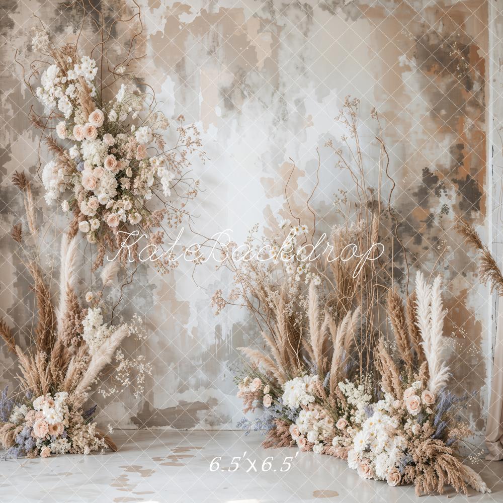 Kate Boho Abstract Art Flower Reed Backdrop Designed by Emetselch - Image 6