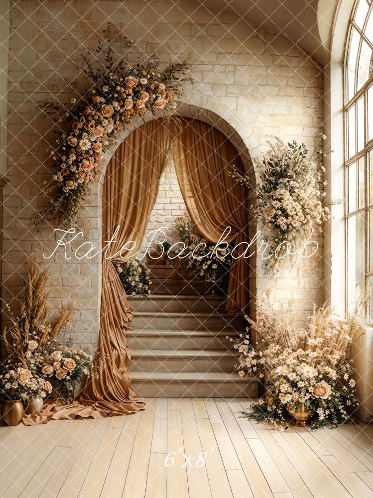 Kate Boho Arch Cascading Stairs Floral Backdrop Designed by Emetselch - Image 3