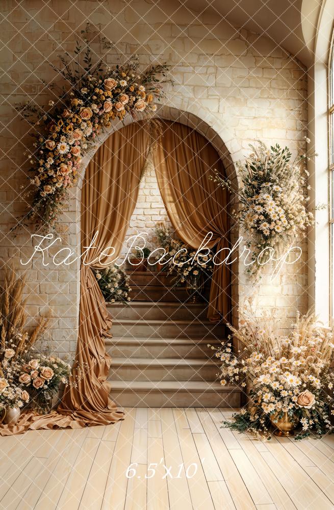 Kate Boho Arch Cascading Stairs Floral Backdrop Designed by Emetselch - Image 4