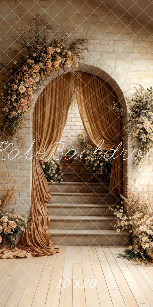 Kate Boho Arch Cascading Stairs Floral Backdrop Designed by Emetselch - Image 6
