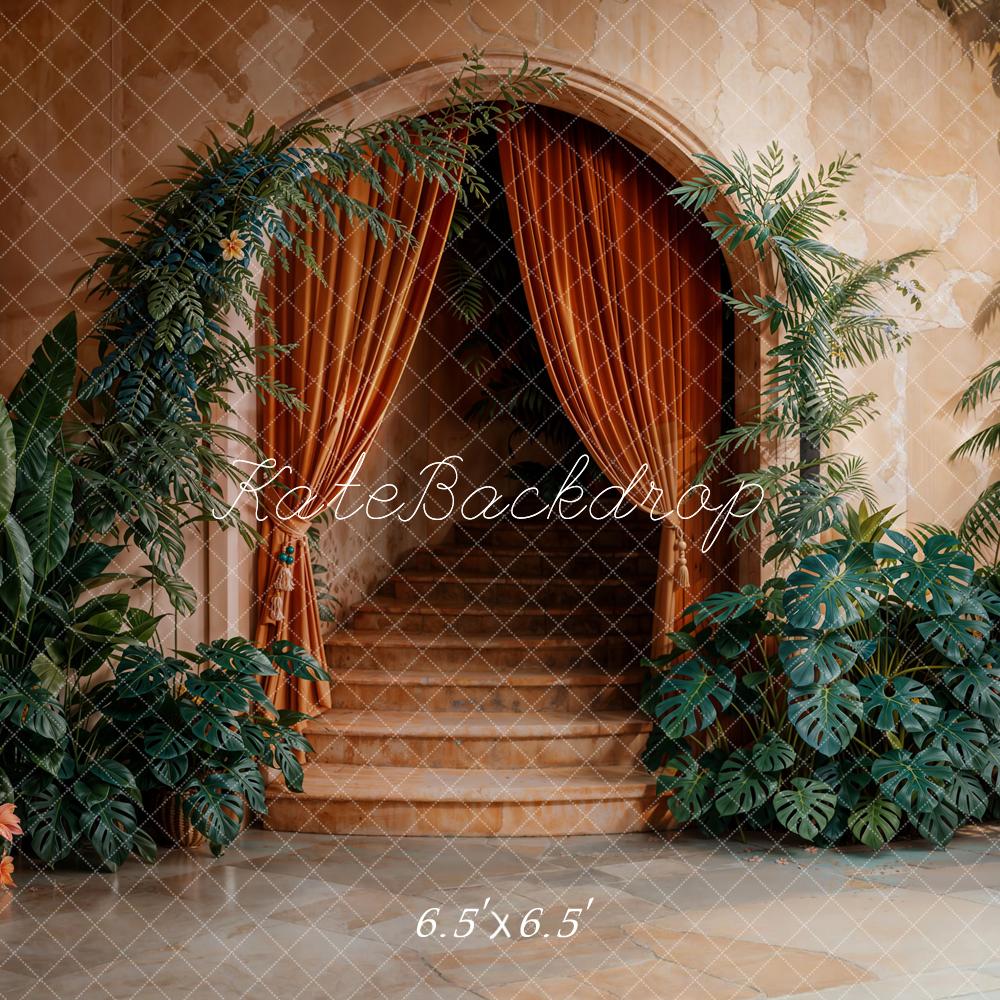 Kate Boho Arch Cascading Stairs Plants Backdrop Designed by Emetselch - Image 2