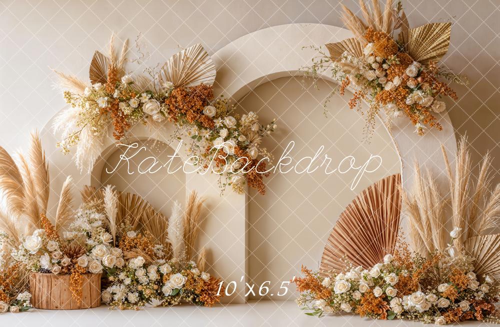 Kate Boho Arch Dried Pampas Grass Backdrop Designed by Emetselch - Image 4