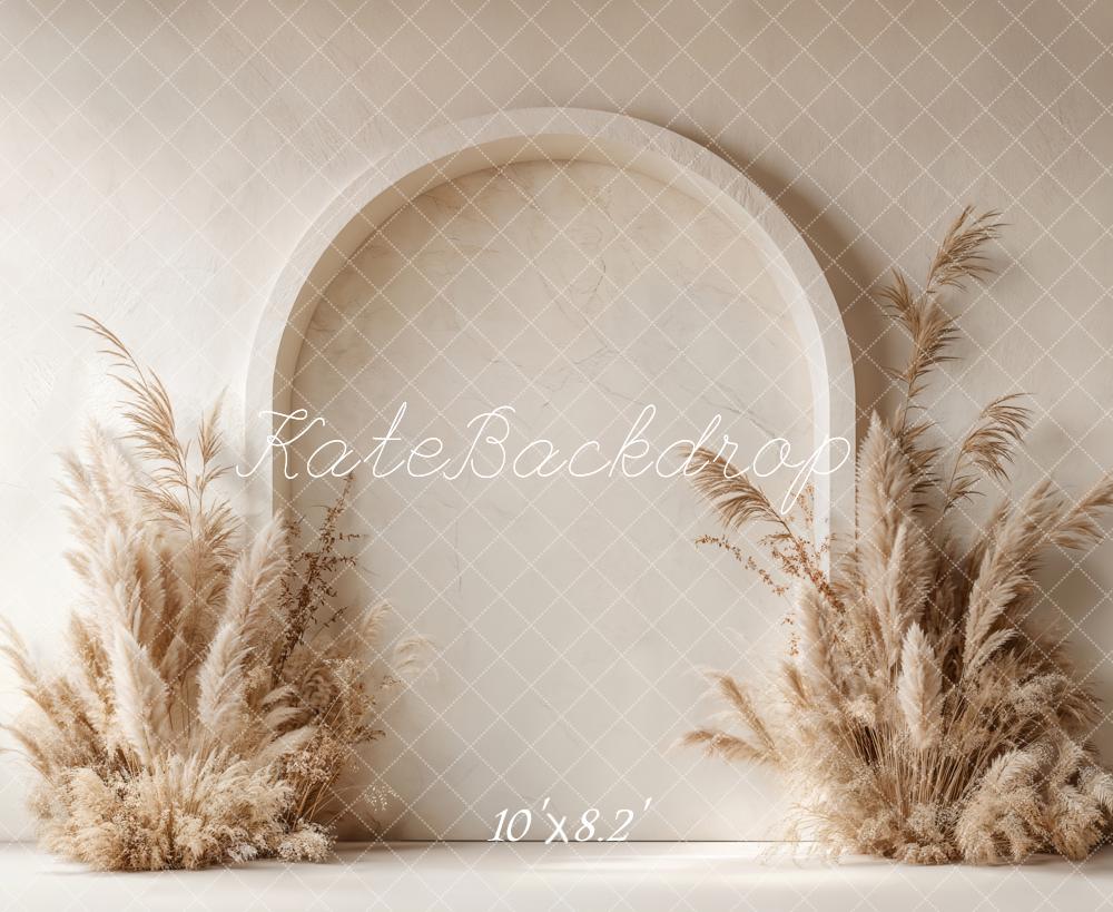 Kate Boho Arch Pampas Grass Fleece Backdrop Designed by Emetselch - Image 2