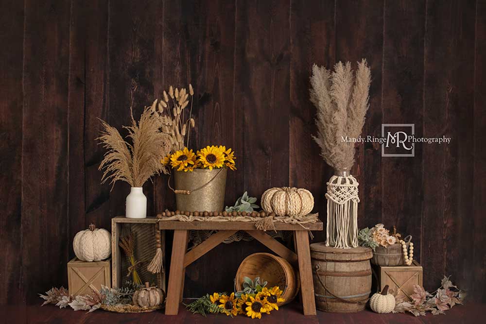 Kate Boho Autumn Sunflowers Backdrop Designed by Mandy Ringe Photography - Image 2