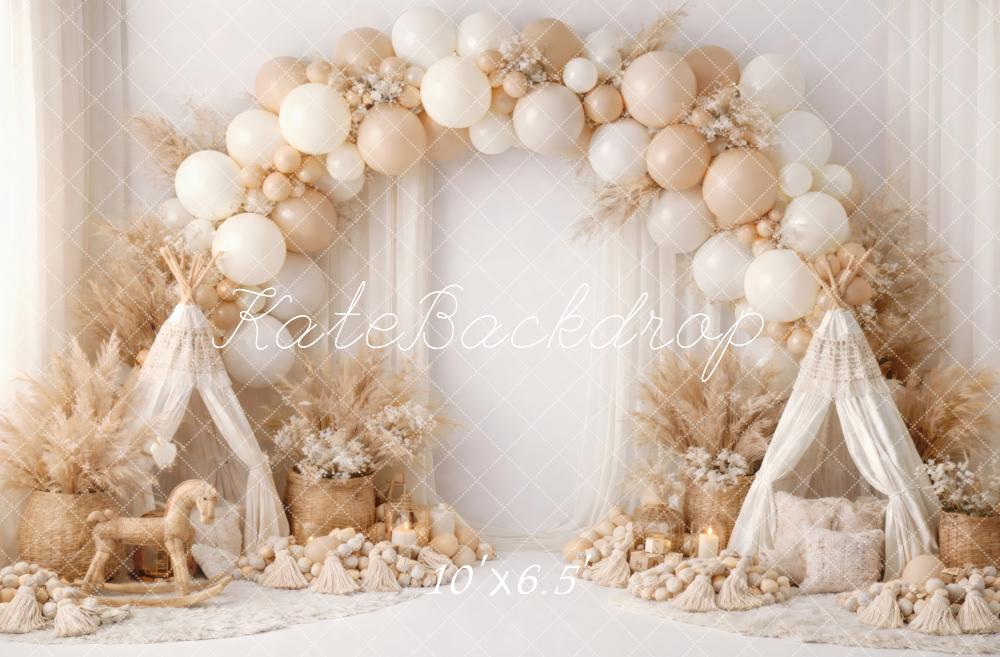 Kate Boho Balloon Arch Cake Samsh Backdrop Designed by Vertigo Productions - Image 4