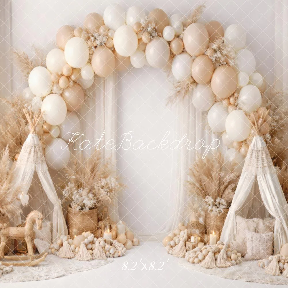 Kate Boho Balloon Arch Cake Samsh Backdrop Designed by Vertigo Productions - Image 5