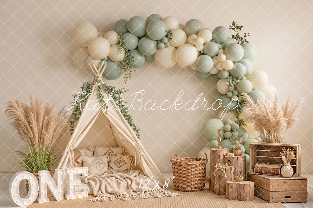 Kate Boho Balloon Arch Teepee Pampas Backdrop Designed by Emetselch - Image 8
