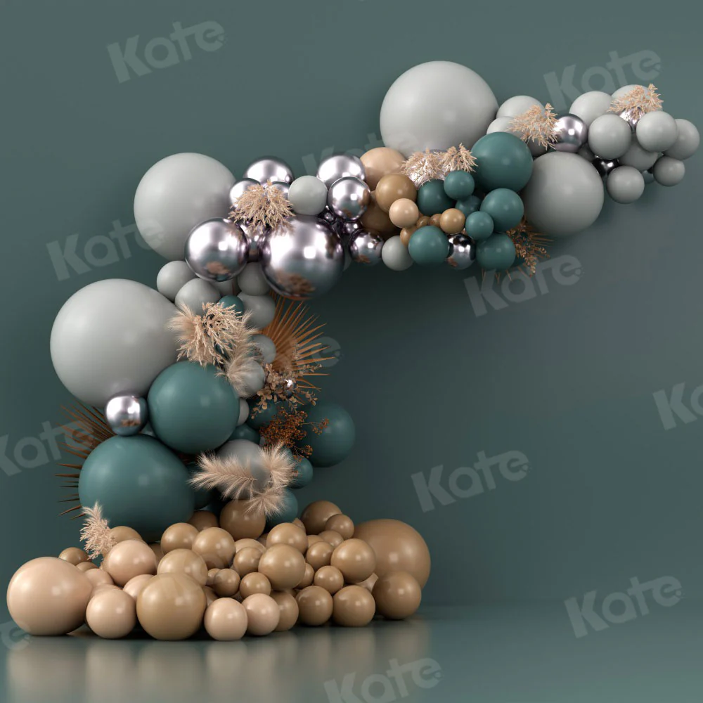 Kate Boho Balloons Backdrop Green Wall Designed by Uta Mueller Photography - Image 2