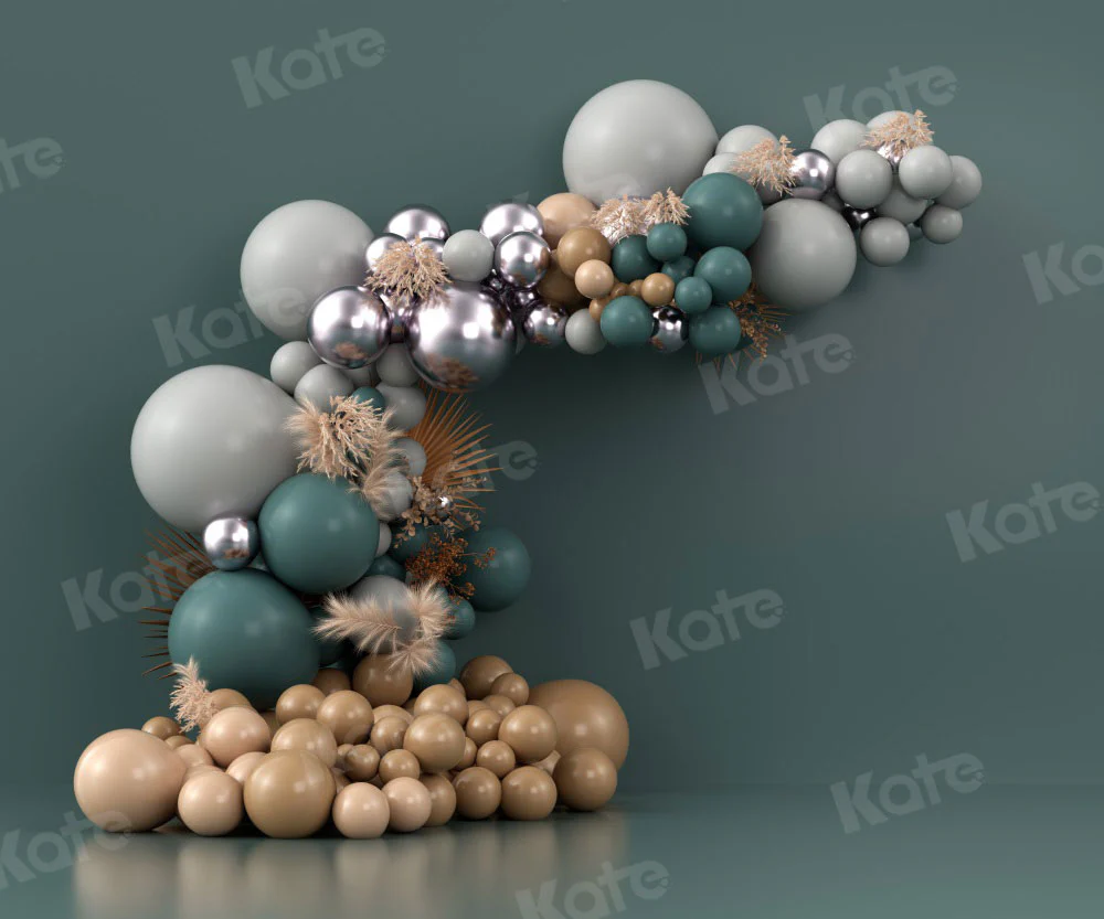 Kate Boho Balloons Backdrop Green Wall Designed by Uta Mueller Photography - Image 3