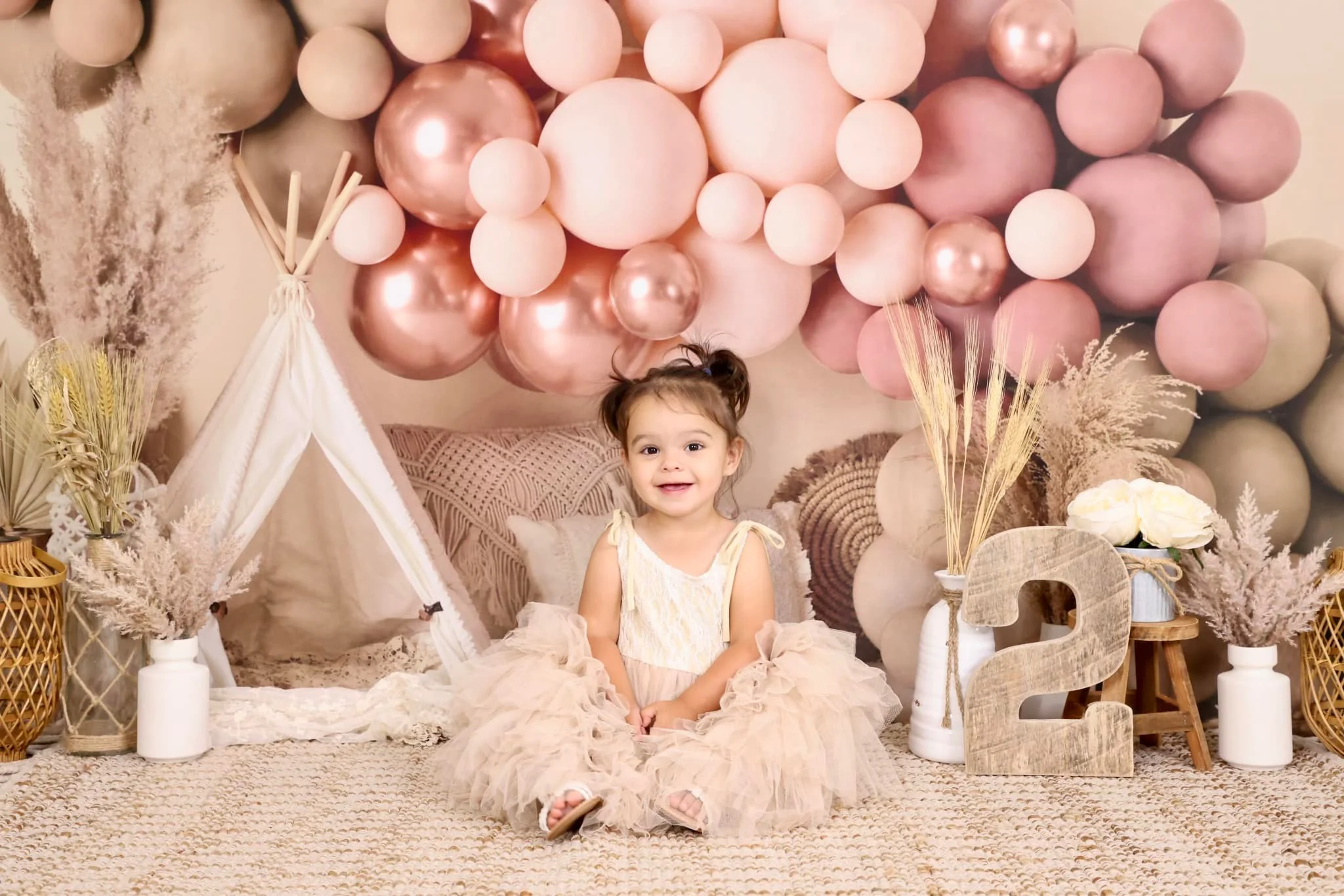 Kate Boho Balloons Tent Backdrop Designed by Mandy Ringe Photography - Image 3