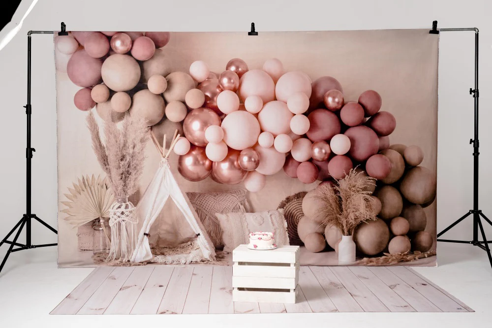Kate Boho Balloons Tent Backdrop Designed by Mandy Ringe Photography - Image 5