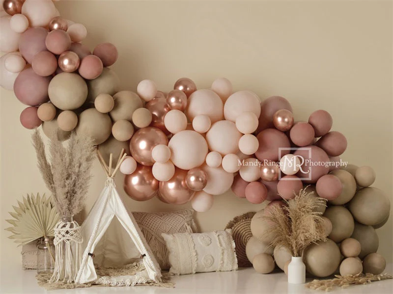 Kate Boho Balloons Tent Spring Fleece Backdrop Designed by Mandy Ringe Photography - Image 12