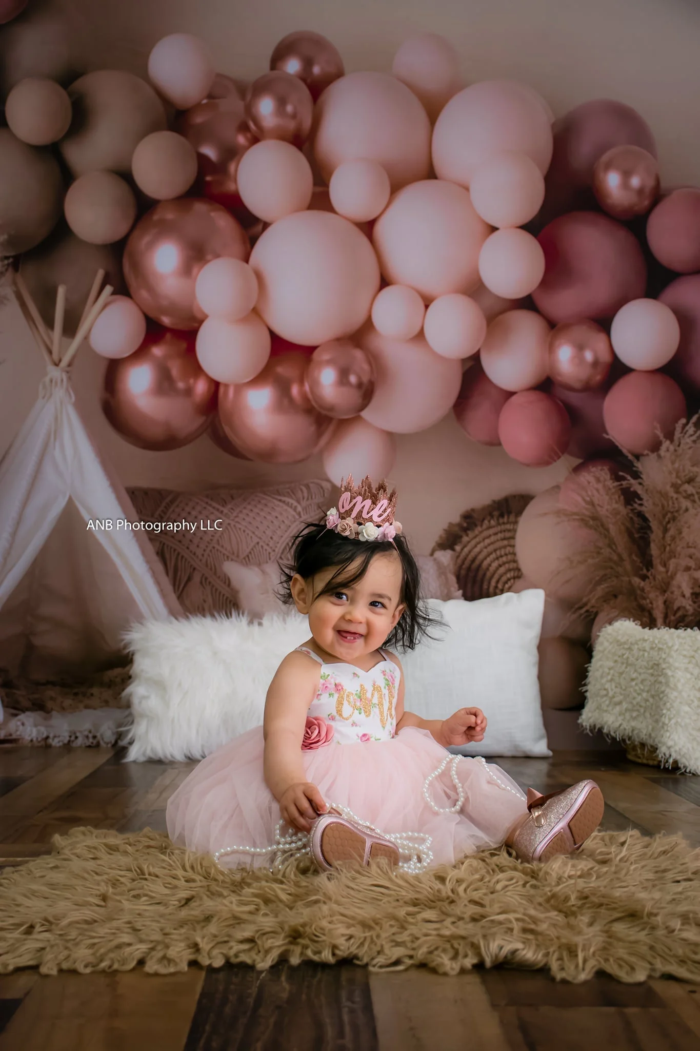 Kate Boho Balloons Tent Spring Fleece Backdrop Designed by Mandy Ringe Photography - Image 5