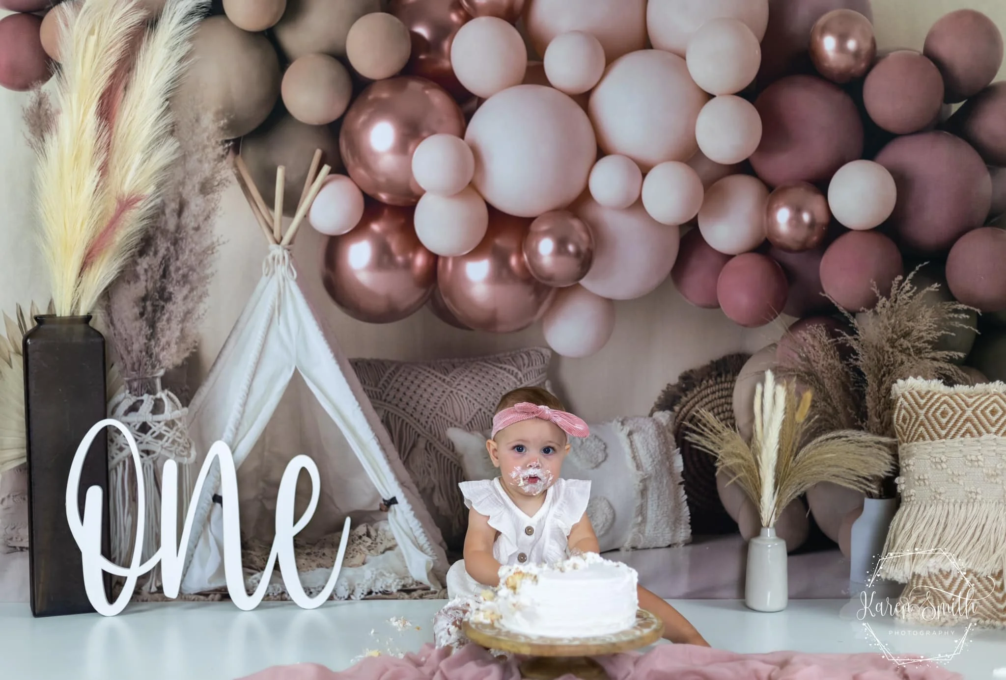 Kate Boho Balloons Tent Spring Fleece Backdrop Designed by Mandy Ringe Photography - Image 6