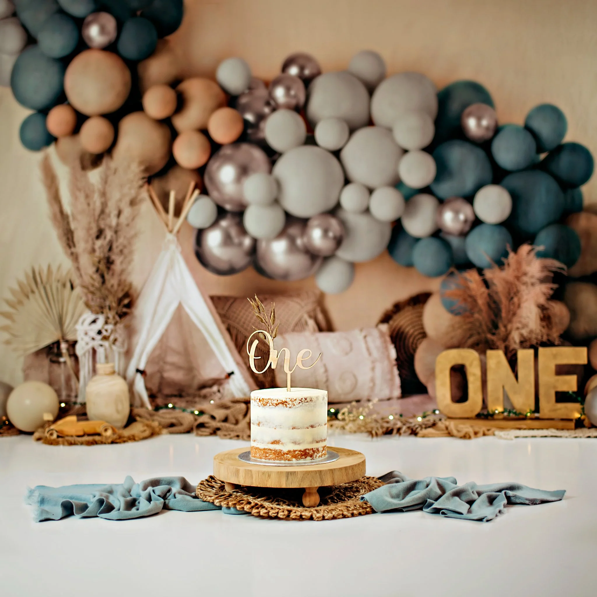 Kate Boho Balloons Tent Matte Backdrop Designed by Mandy Ringe Photography - Image 3