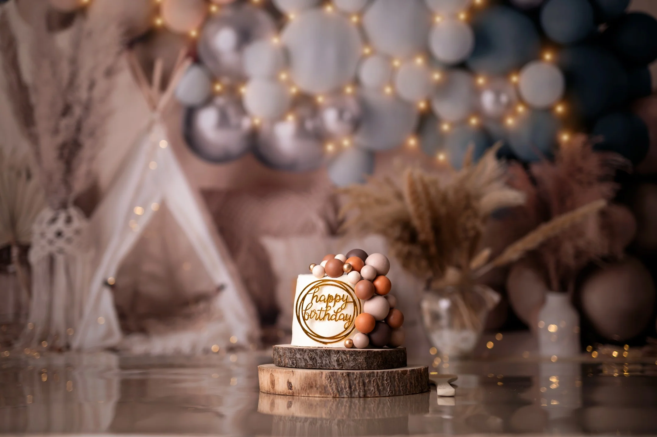 Kate Boho Balloons Tent Matte Backdrop Designed by Mandy Ringe Photography - Image 9