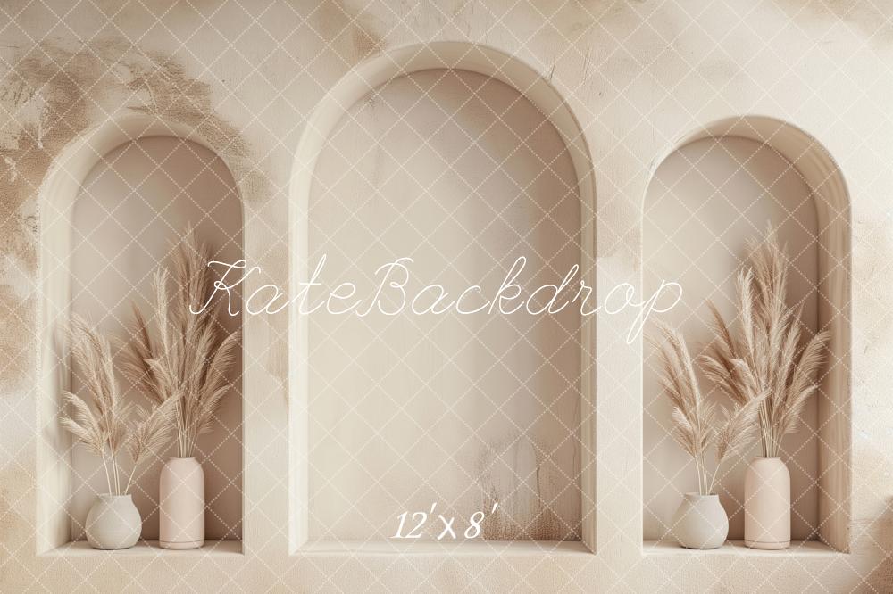 Kate Boho Beige Reed Arched Wall Backdrop Designed by Patty Robert - Image 7