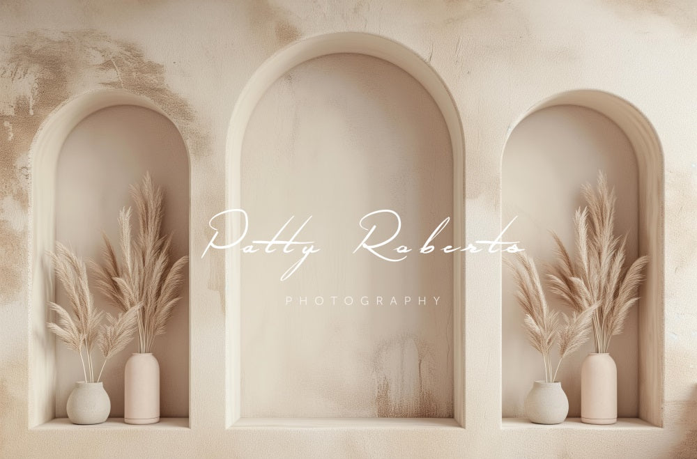 Kate Boho Beige Reed Arched Wall Backdrop Designed by Patty Robert - Image 8