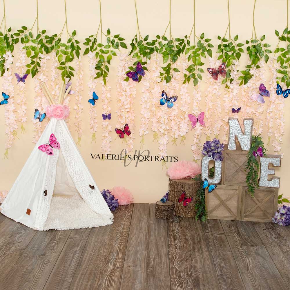 Kate Boho Butterfly Garden 1st Birthday Backdrop Designed by Valerie Miranda - Image 3