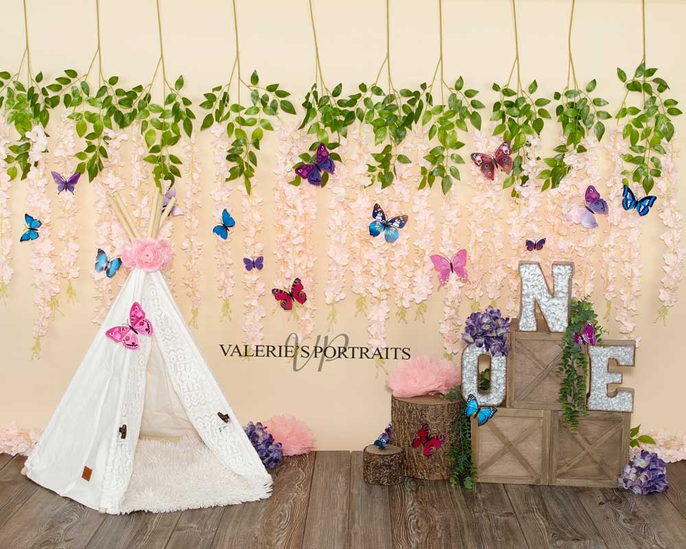 Kate Boho Butterfly Garden 1st Birthday Backdrop Designed by Valerie Miranda - Image 4