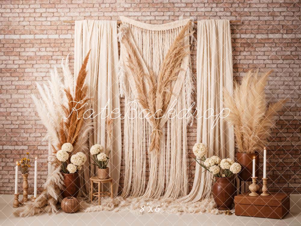 Kate Boho Candle Reed Curtains Fleece Backdrop Designed by Chain Photography - Image 7