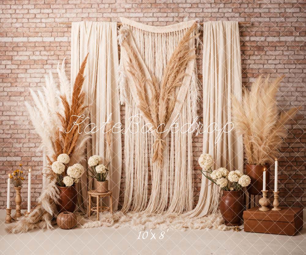 Kate Boho Candle Reed Curtains Fleece Backdrop Designed by Chain Photography - Image 8