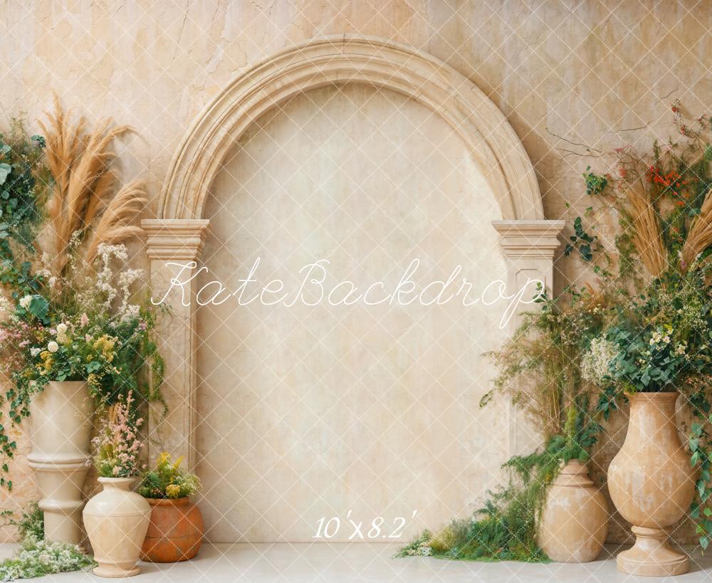 Kate Boho Elegant Arch Greenery Fleece Backdrop Designed by Emetselch - Image 3